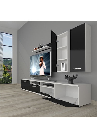 Decoraktiv Eko 5220d Mdf Tv Ünitesi Tv Sehpası Beyaz - Siyah