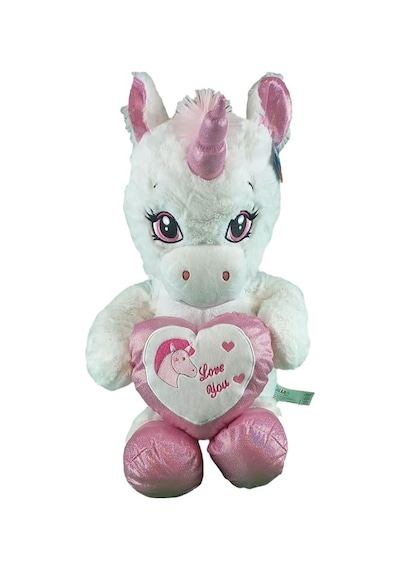 63019 Peluş 60 Cm Kalpli Boynuzlu At Çok Renkli