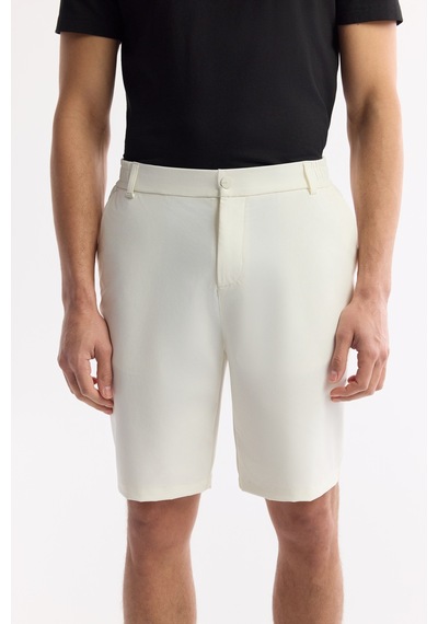 Avva Erkek Kırık Beyaz Beli Lastikli Bi-stretch Teknik Kumaş Relaxed Fit Şort A51y3712