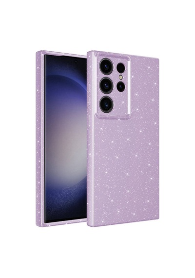 Zore Galaxy S24 Ultra Kılıf Kamera Korumalı Simli Lüks Ogaa Koton Kapak - Lila