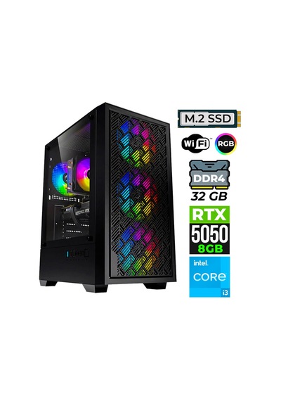 Xaser BLADEX80 i3-14100F 32 GB 1 TB SSD 8 GB RTX5050 Dos Masaüstü Oyuncu Bilgisayarı