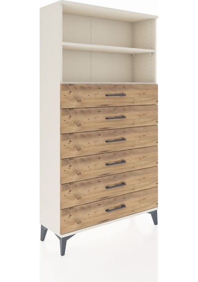 Arges Dolap 2 Raflı 6 Çekmeceli 88x30x163 Aytaşı-çam Aytaşı
