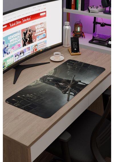 Bloodborne Kaymaz Dikişli Kauçuk Oyuncu Mousepad V1 - 70x30 Xl Gaming Mouse Pad Fare Altlığı