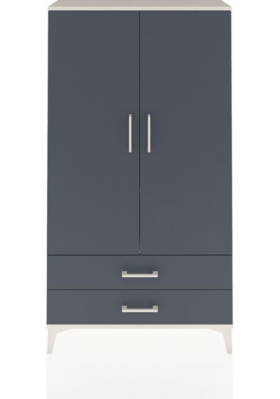 Arges Dolap 2 Raflı 2 Çekmeceli Tek Askılı 88x30x163 Aytaşı-antrasit Aytası