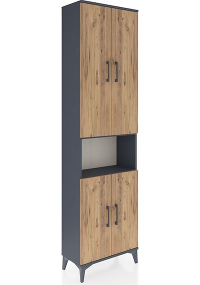 Arges Dolap 5 Raflı 4 Kapaklı 60x30x221 Antrasit-çam Antrasit