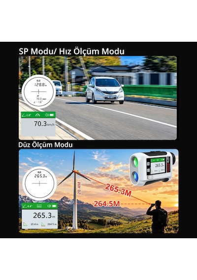 Kobb Kbl1500 1500mt 3.7v Li-ion Lcd Ekran Şarjlı Profesyonel Optik Dürbünlü Golf Lazer Metre