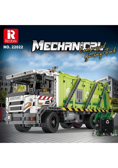 Reobrix Technic 22022 Çöp Toplama Kamyonu Garbage Truck Kumanda&motorlu Yaratıcı Yapı Blok Seti Building Blocks - 1468 Parça