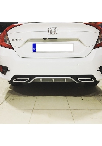 Autogp Honda Civic Fc5 Uyumlu Arka Tampon Difüzörü Çift Çıkış Standart