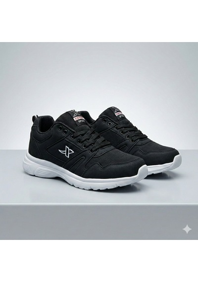 Xstep Unisex 36-47 Numara Arası Rahat Günlük Tekstil Spor Ayakkabı Siyah - Beyaz