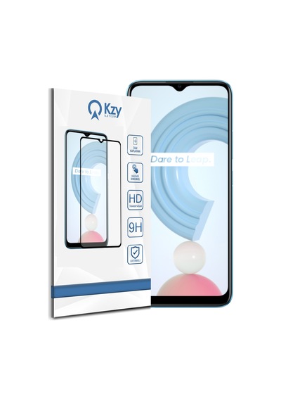 Realme C21 ile Uyumlu Tam Kaplayan Temperli Cam Ekran Koruyucu