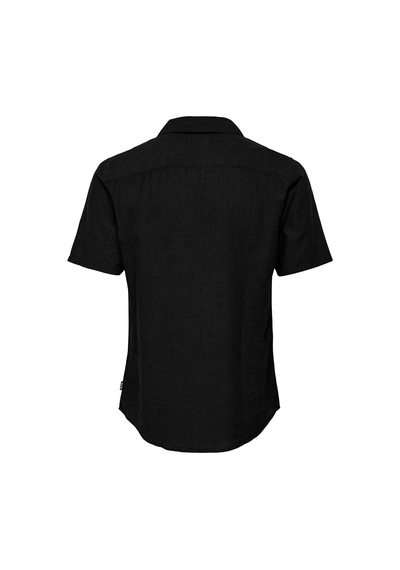 Only & Sons Onscaıden Lıfe Ss Solıd Resort Lınennoos Erkek Black Gömlek - 22025116 Black 1