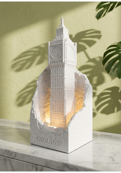 Dünya Mirasları Led Işıklı 3d Dekoratif Yapılar Koleksiyonu Big Ben Gri
