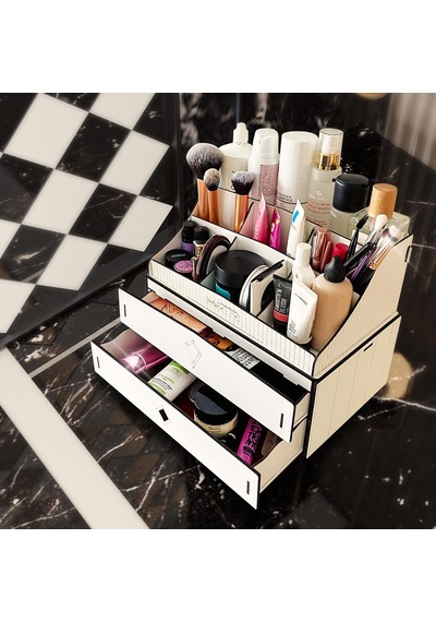 Design Otto Bella Large Makyaj Kozmetik Düzenleyici Organizer Ceviz