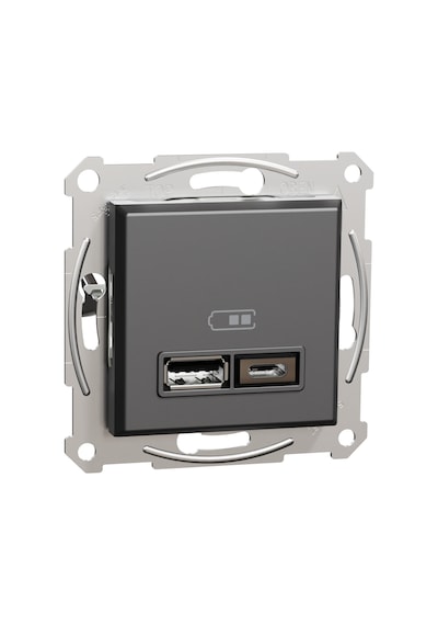 Eph2700371 Asfora Antrasit Usb Şarj Prizi 2.4a Typea+c Çerçevesiz