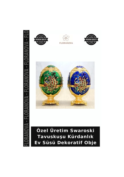 Özel Üretim Swaroski Tavuskuşu Kürdanlık Ev Süsü Dekoratif Obje Çok Renkli