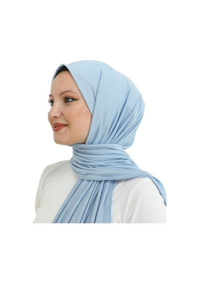 Modish Group Şal Tesettür Başörtüsü Premium Kumaş Eşarp Uzun Islami Giyim Viskon - Bebe Mavisi Mavi