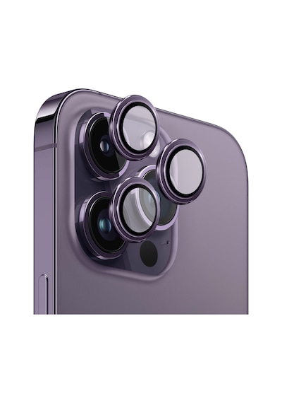 Safeus Safir Temperli Kamera Lens Koruyucu Apple Uyumlu iPhone 14 Pro Max Ve İle Derin Mor