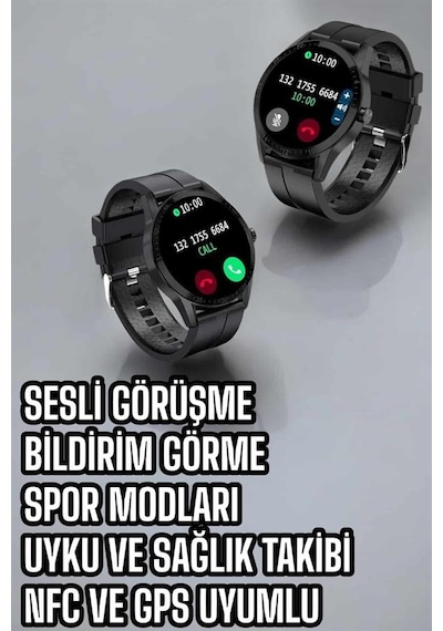Akıllı Saat Sesli Görüşme Bluetooth Bağlantılı 3 Kordonlu
