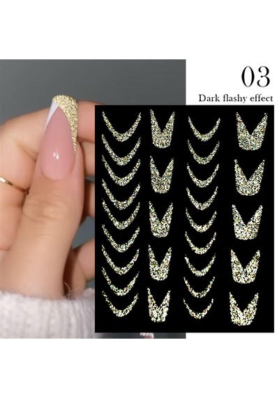 3d Reflektif Efekt Nail Art Sticker Model - 3 55881-3