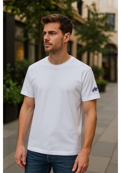Erkek Bisiklet Yaka Basic Düz Kısa Kollu Gri T-shirt Çok Renkli