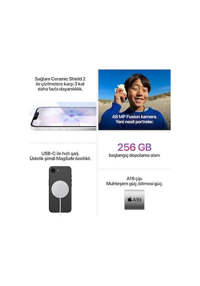 Apple iPhone 17e 256 GB (Apple Türkiye Garantili)