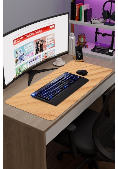 Kum Kaymaz Dikişli Kauçuk Oyuncu Mousepad V5 - 90x40 Xxl Gaming Mouse Pad Fare Altlığı