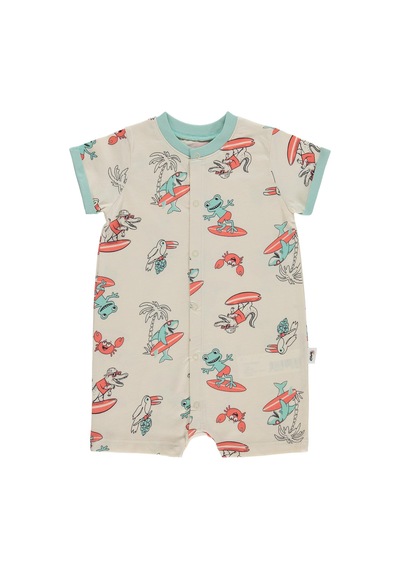 Civil Baby Surf Baskılı 6-18 Ay Tulum - Bej Açık Bej
