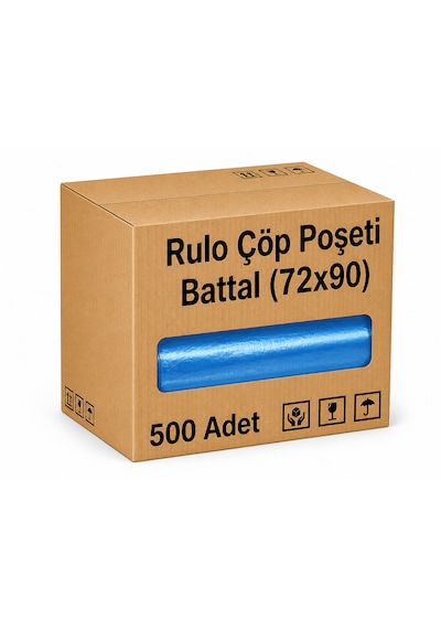 Rulo Çöp Poşeti Battal 72x90 500'lü