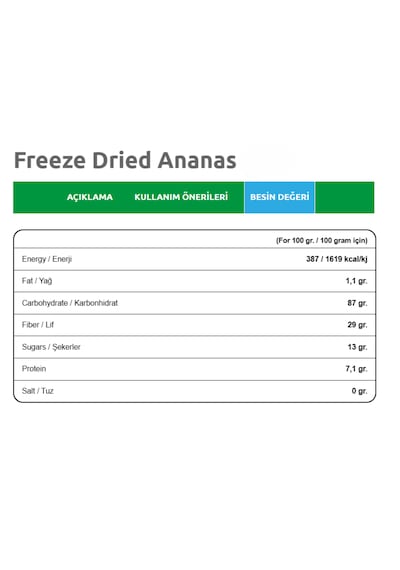 6'lı Paket Dondurularak Kurutulmuş Ananas Freeze Dried Ananas Freeze Dry Ananas Kurusu 6x20 Gr 120 G