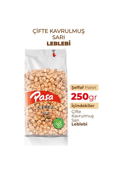 Paşa Kuruyemiş Çifte Kavrulmuş Sarı Leblebi Şeffaf Paket 250 G
