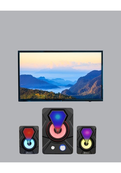 Rgb Led Işıklı 2.1 Usb Oyun Hoparlörü Derin Bas Ve Net Ses Renkli
