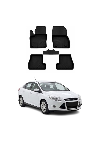 Ford Focus 3 Sd Hb 2011-2015 Uyumlu 4d Havuzlu Paspas Kauçuk Siyah 5 Parça