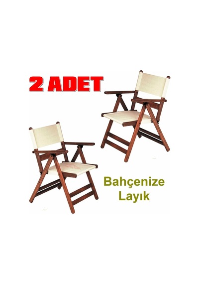 Motoryagmarket Bahçeme Marmaris Pvc Katlanır Ahşap Bahçe Balkon Sandalyesi X2