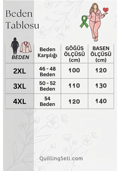 Lady Pudra Renk Çiçek Desenli 11067 Kısa Kol Kadın Büyük Beden Anne Pijama Takımı