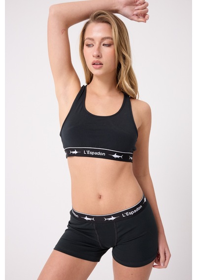 Athleshorts Yüksek Bel Kadın Kısa Şort -3290 Siyah