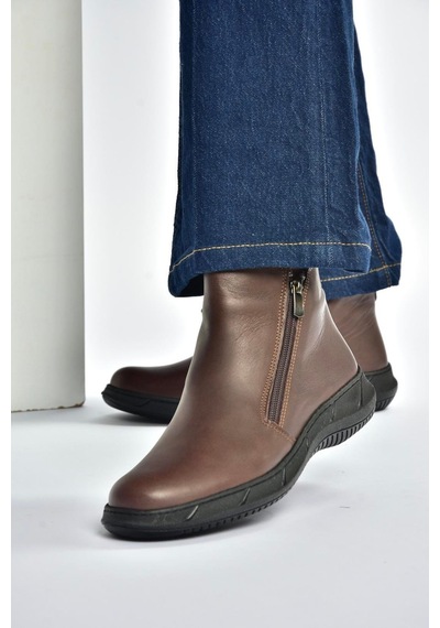 Fox Shoes V398577603 Kahverengi Hakiki Deri Kadın Bot Kahverengi-hakiki Deri