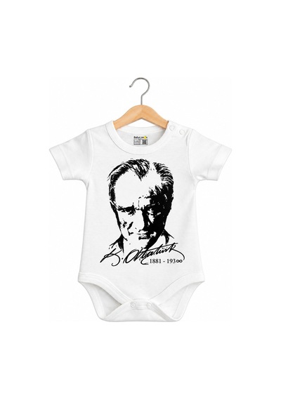 Babylimon Unisex Bebek Beyaz Atatürk Çıtçıtlı Body Beyaz - 936542309 Beyaz
