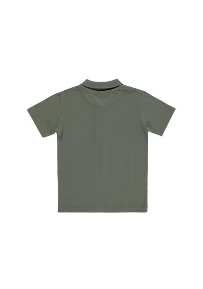 Civil Boys Erkek Çocuk Palmiye Nakışlı Polo Yaka 6-9 Yaş Tişört - Haki