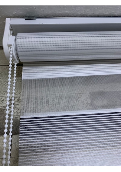 Siyah Gri Mini Plise Zebra Perde Tüm Ölçülerde