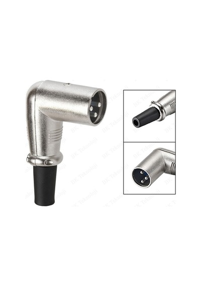 90 Derece 3 Pin XLR Erkek Lehim Tipi Ses Mikrofon Hoparlör Konnek
