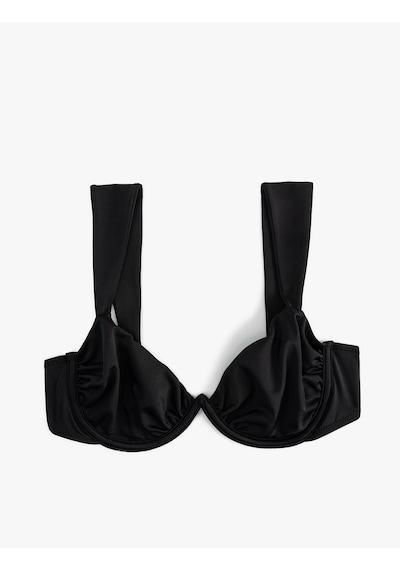 Koton Kalın Askılı Balenli Bikini Üstü Siyah 5sak10021mm Siyah