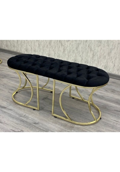 Bench Puf Bank İkili Bench Siyah Gold