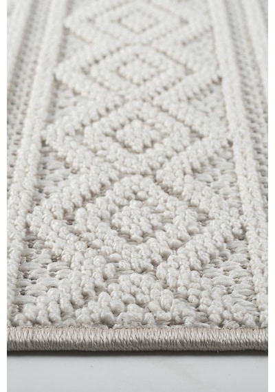 Modern Geometrik Tasarımlı Jüt Dokuma Loop Sisal Krem Renk Halı Krem