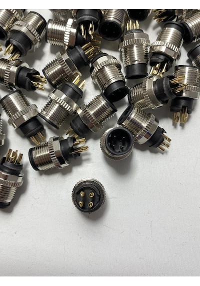 M12 4 Pin Dcode Erkek Konnektör Soketi 1 Adet