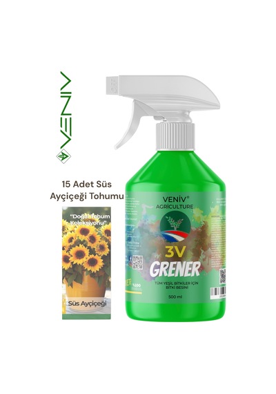 Grener 500 Ml Bitki Besini + 15 Süs Ayçiçeği Tohumu Göz Alıcı Çiçekler 2