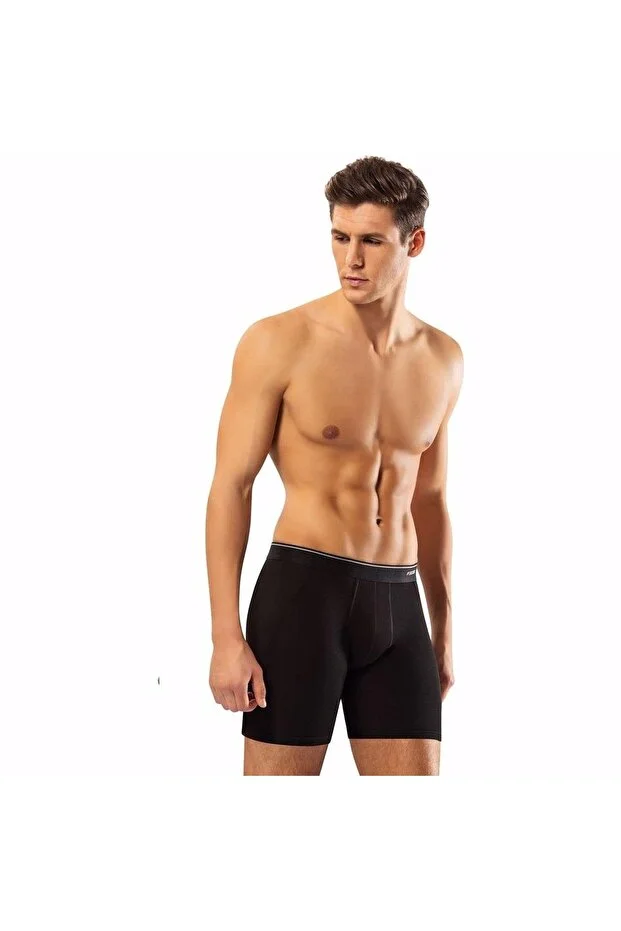 Erdem Erkek Siyah Likralı Uzun Paça Boxer Kutulu- 1470s
