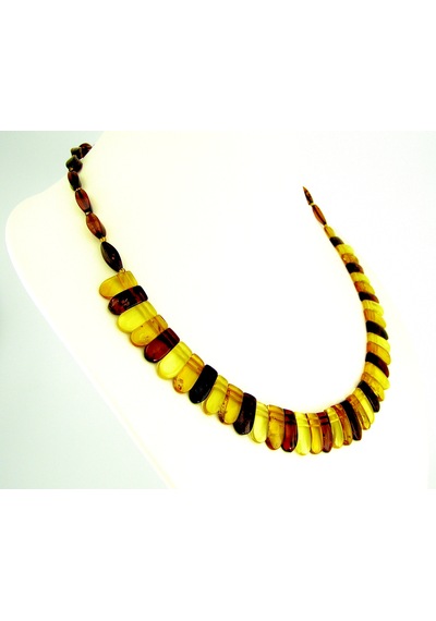 Ambergold Kehribar Tasarim Gerdanlık Kolye Kly290 Sarı - Turuncu