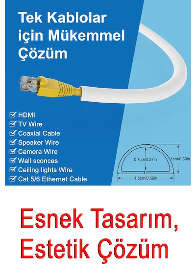 Greentech Esnek Kablo Kanalı Krem / Gt-kk14