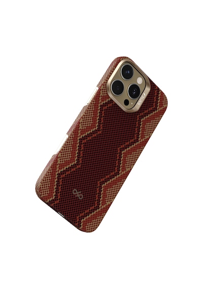 Apple iPhone Uyumlu 16 Pro Max Kılıf M-safe Şarj Özellikli Raptic Aramid Skin Bionic Serisi Kapak Kırmızı