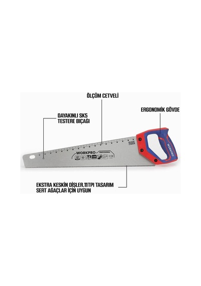 Workpro Wp215010 450mm Sk5 11 Tpı Ağır Hizmet Tipi El Testeresi Fr Wp215010